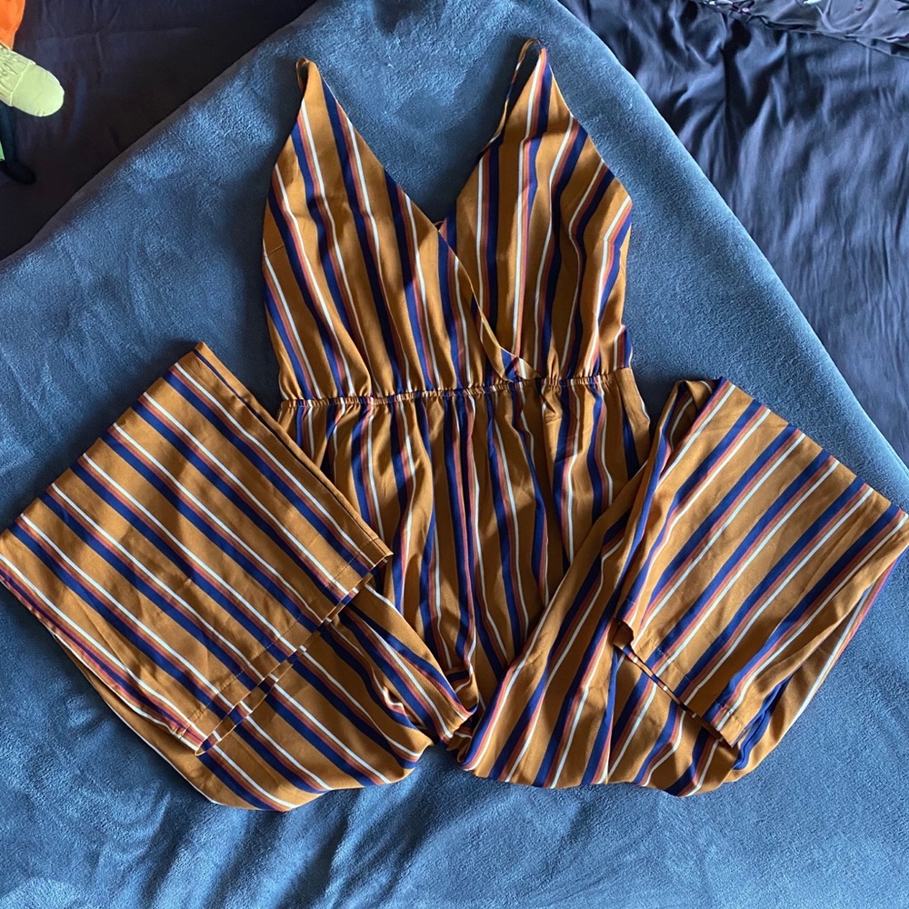 Stripped spaghetti strap jumpsuit